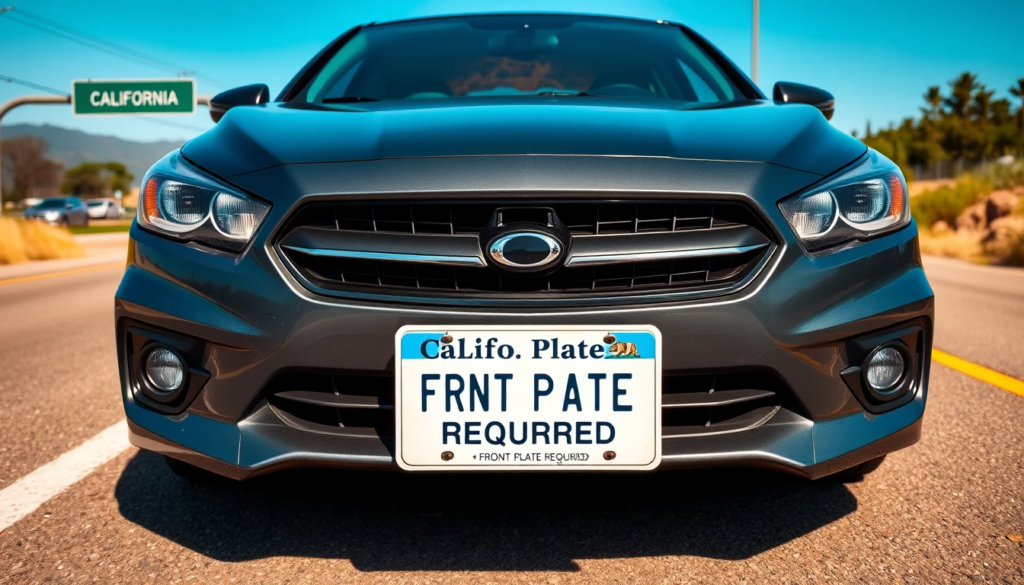 Front License Plate Requirement in California