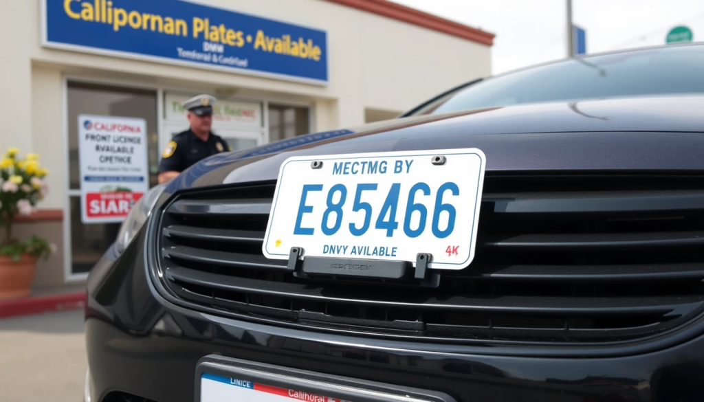 Can You Display a Front License Plate Temporarily in California?